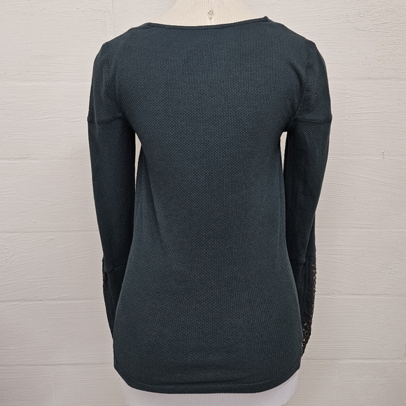 Free People A Little Unruly Square Neck Thermal in Green Gable Size Medium - Picture 5 of 10